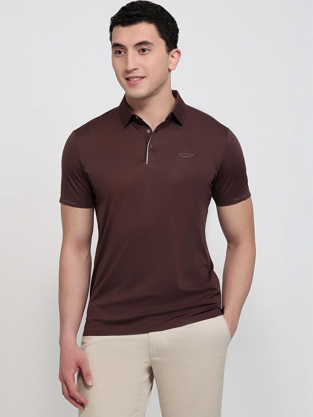 Park Avenue Men Brand Logo Polo Collar Slim Fit T-shirt-picture-23