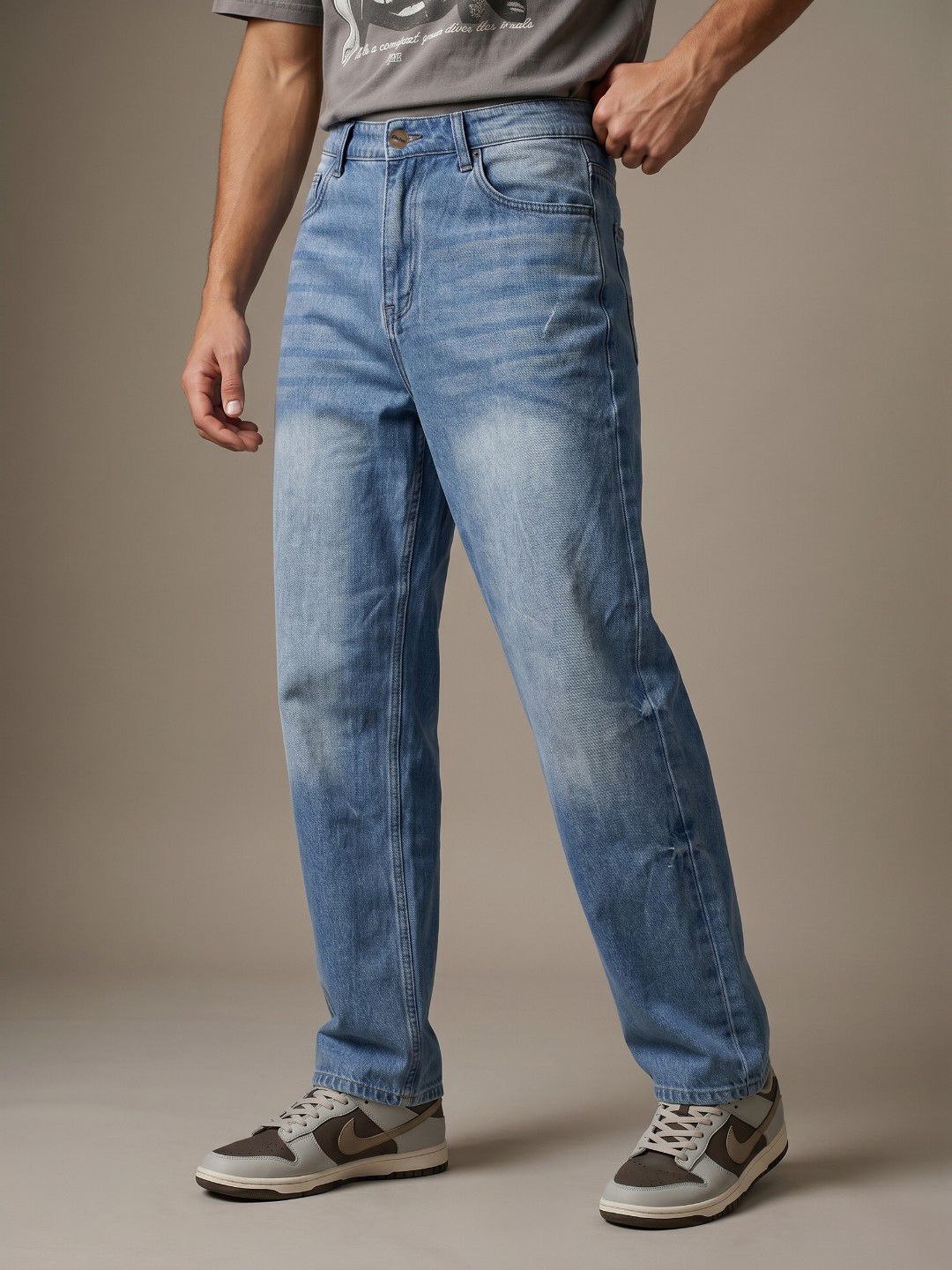 glitchez Men Baggy Fit Pure Cotton Jeans-picture-19