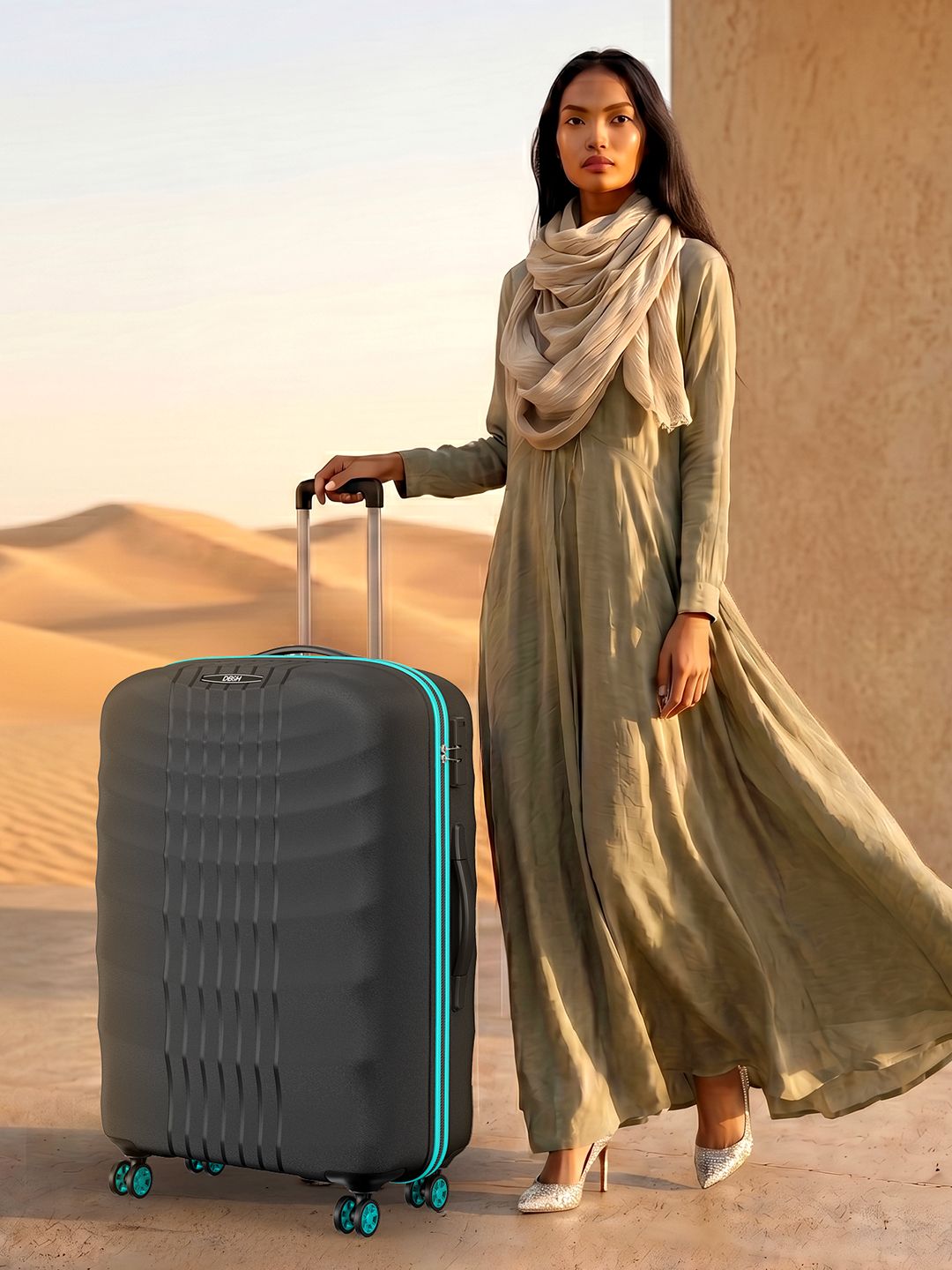 DB&H Vion Textured Hard Sided Large Suitcase - 110 L-image-15
