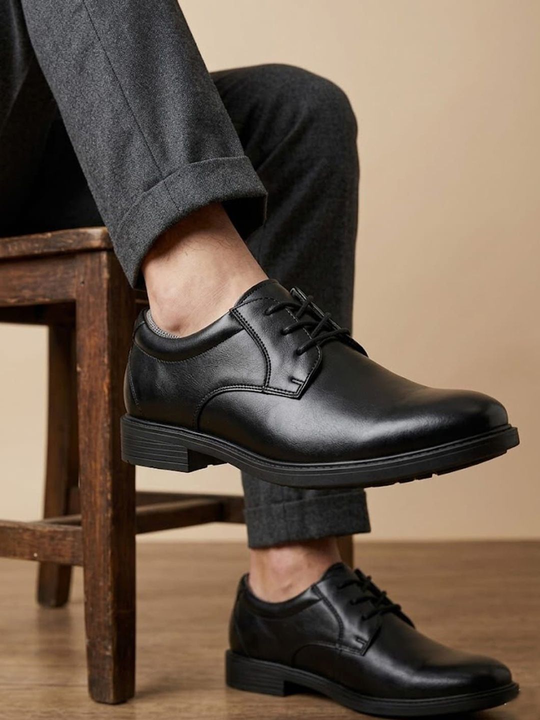 House of Pataudi Men Round Toe Lace-Ups Derbys Formal Shoes-picture-18