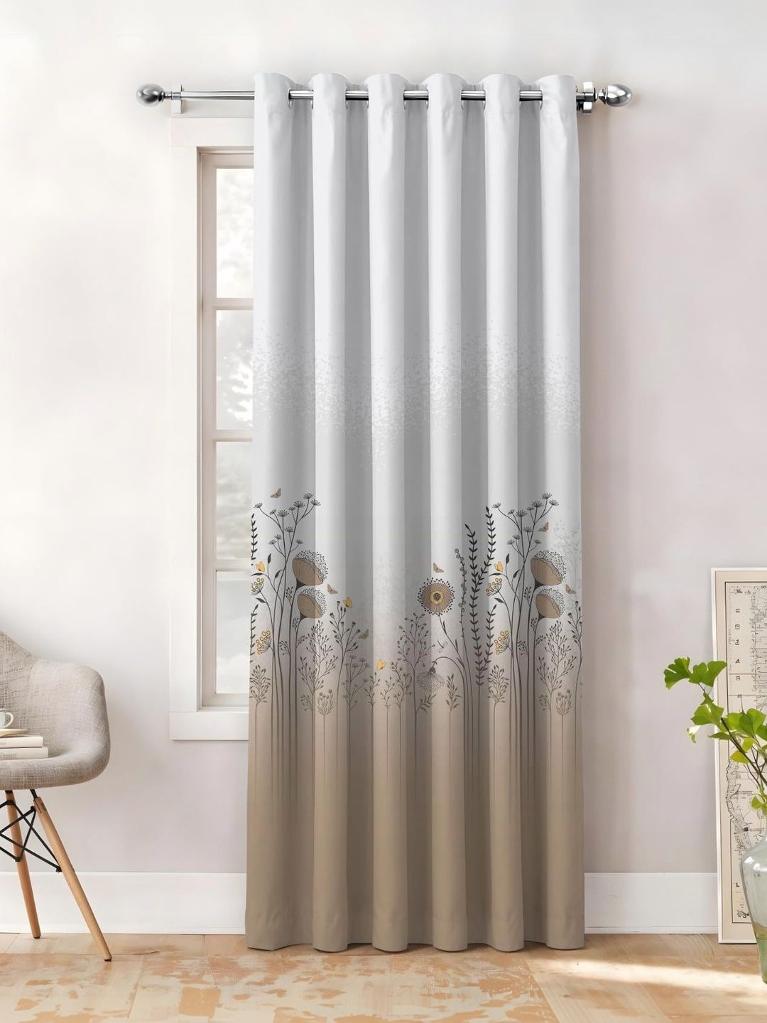 SIMPLYCURTAINS Beige Floral Black Out Window Curtain-picture-40
