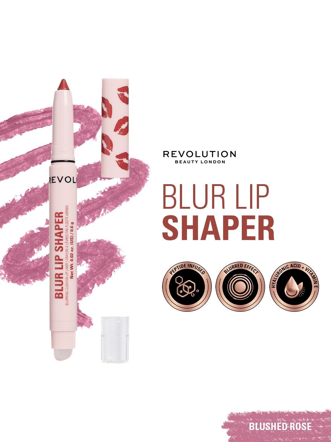 Makeup Revolution London Blur Lip Shaper - 0.6 g- Blushed Rose-image-38