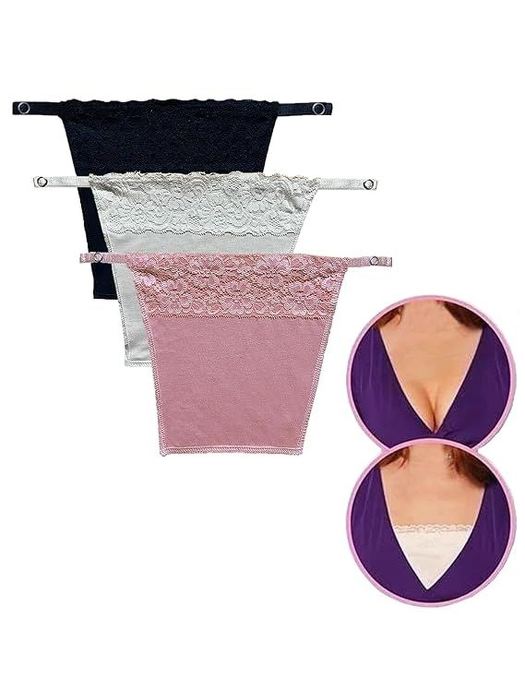 Fimalia Pack of 3 Pure Cotton Non Padded Camisoles-image-39
