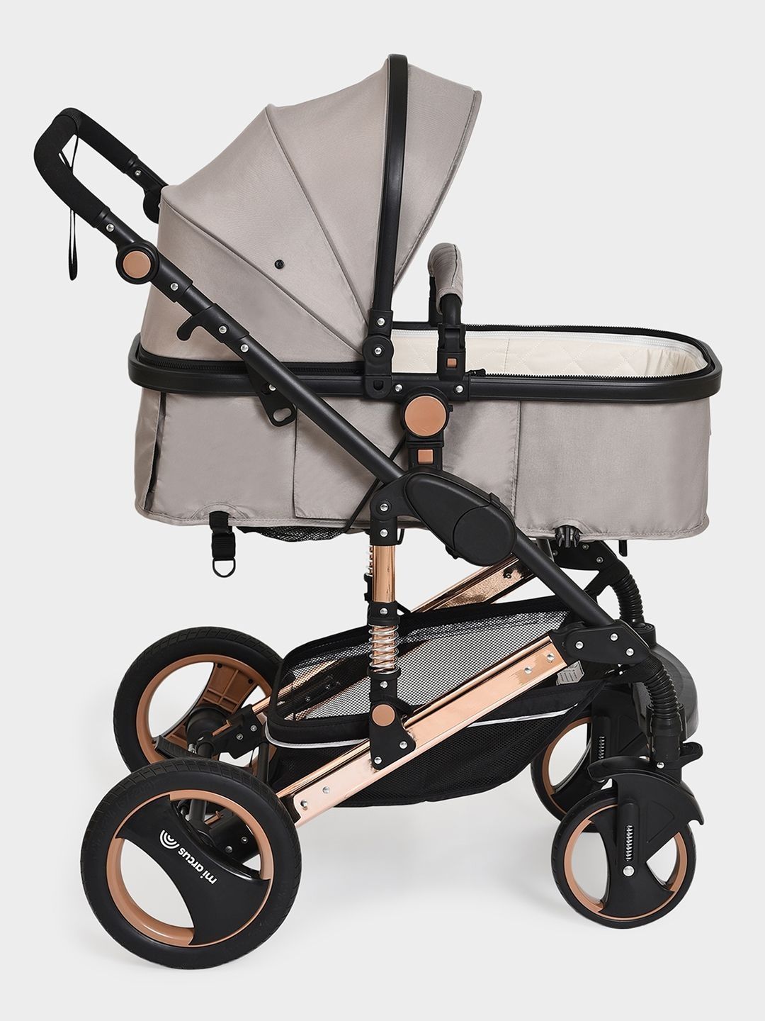 MiArcus 2-In-1 Baby Stroller & Pram With Convertible Bassinet & Storage Basket-picture-22