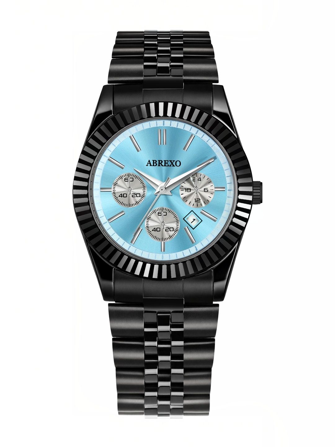 Abrexo Men Brass Dial & Stainless Steel Bracelet Style Straps Analogue Chronograph Watch Abx3501 SKY BL-picture-18