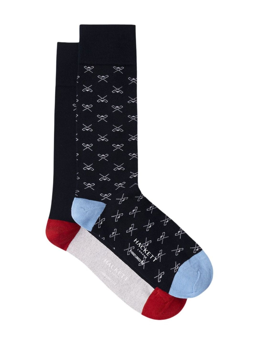 HACKETT LONDON Men Pack of 2 Cotton Patterned Calf Length Socks-image-47