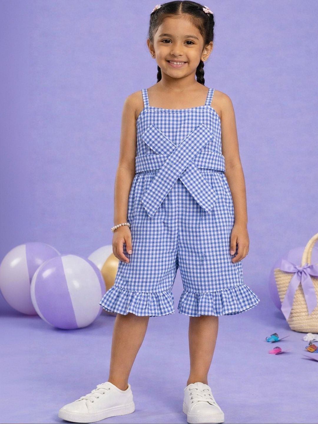 HERE&NOW Checked Shoulder Straps Jumpsuit-picture-58