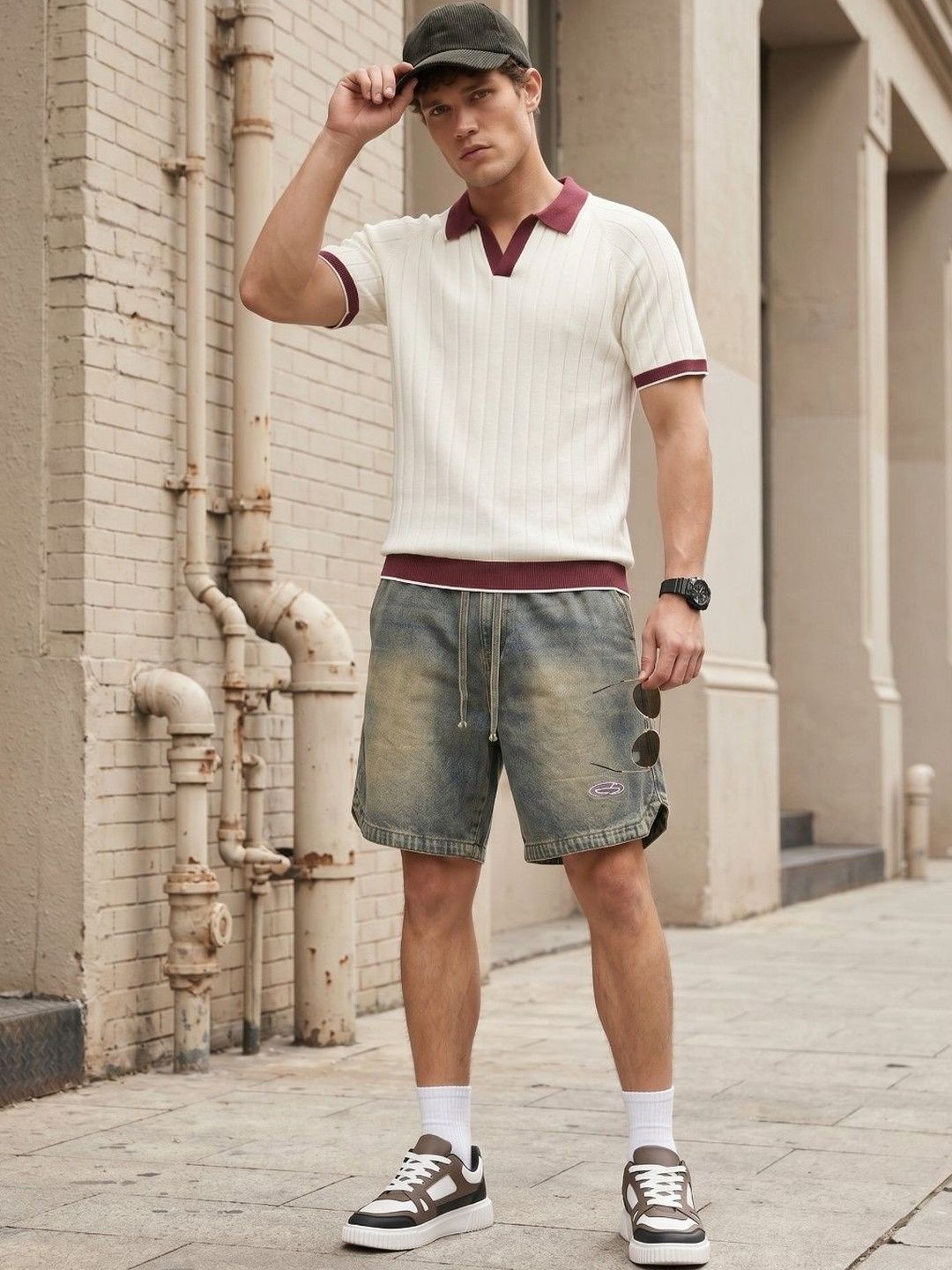 glitchez Men Washed Denim Blend Technology Shorts-picture-27