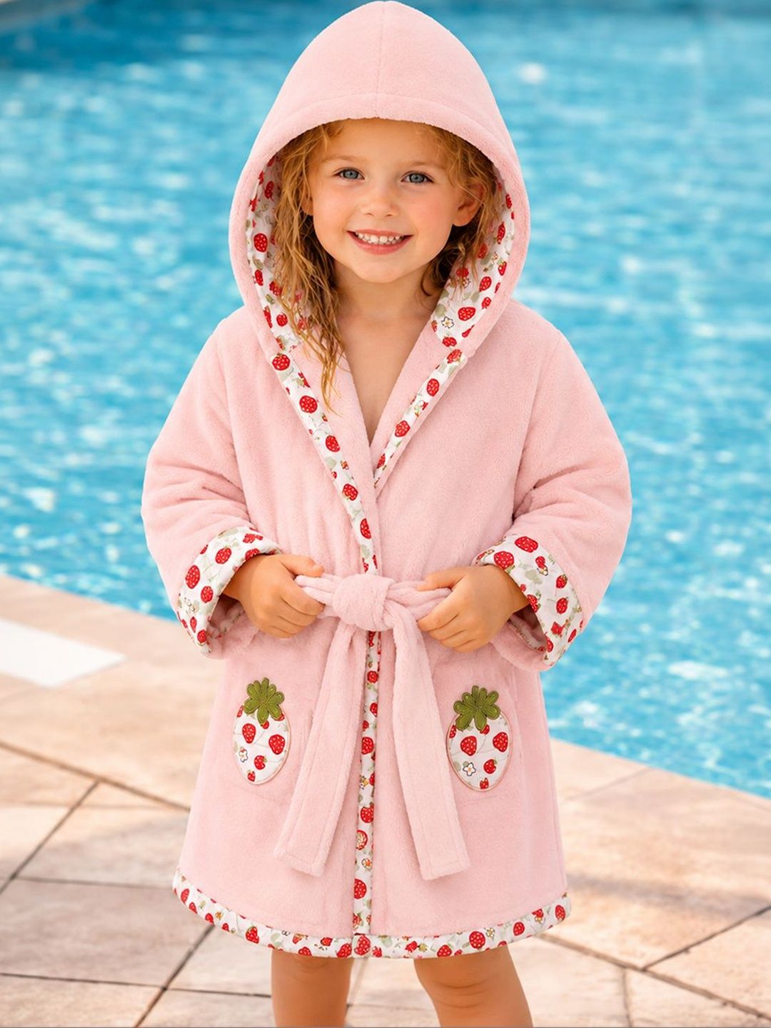 MiArcus Girls Printed Knee Length Bath Robe-image-21