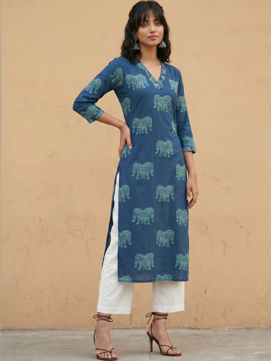 fusion by glitchez Women Ethnic Motifs Printed Indie Prints Kurta-picture-39