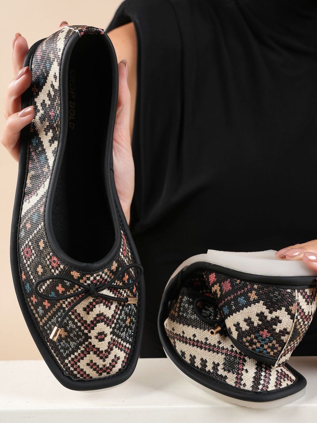 DROP BOLD Women Printed Bows Flats-picture-38