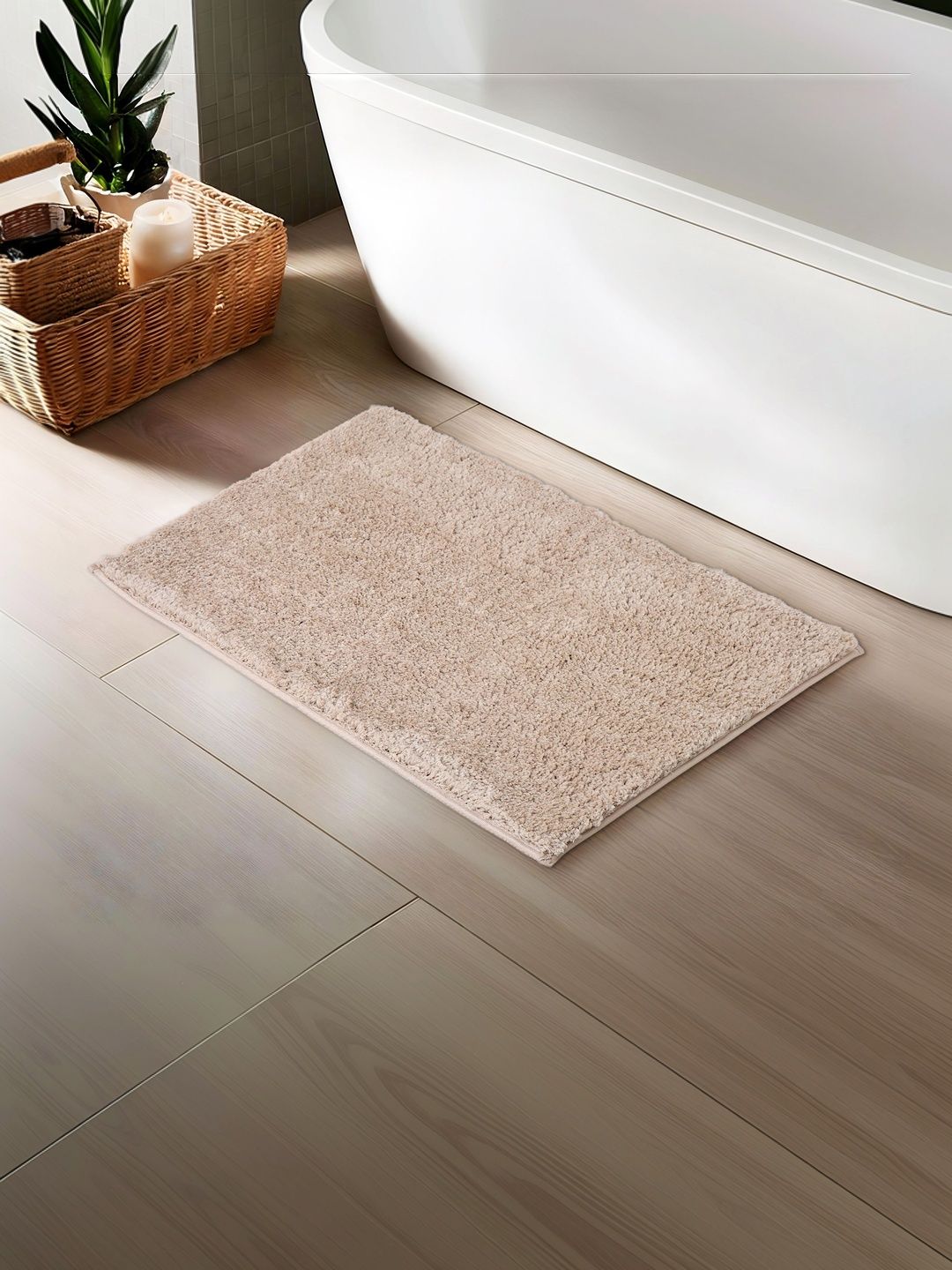 Home Centre Beige Self-Design Anti-Slip Bath Rug-picture-28