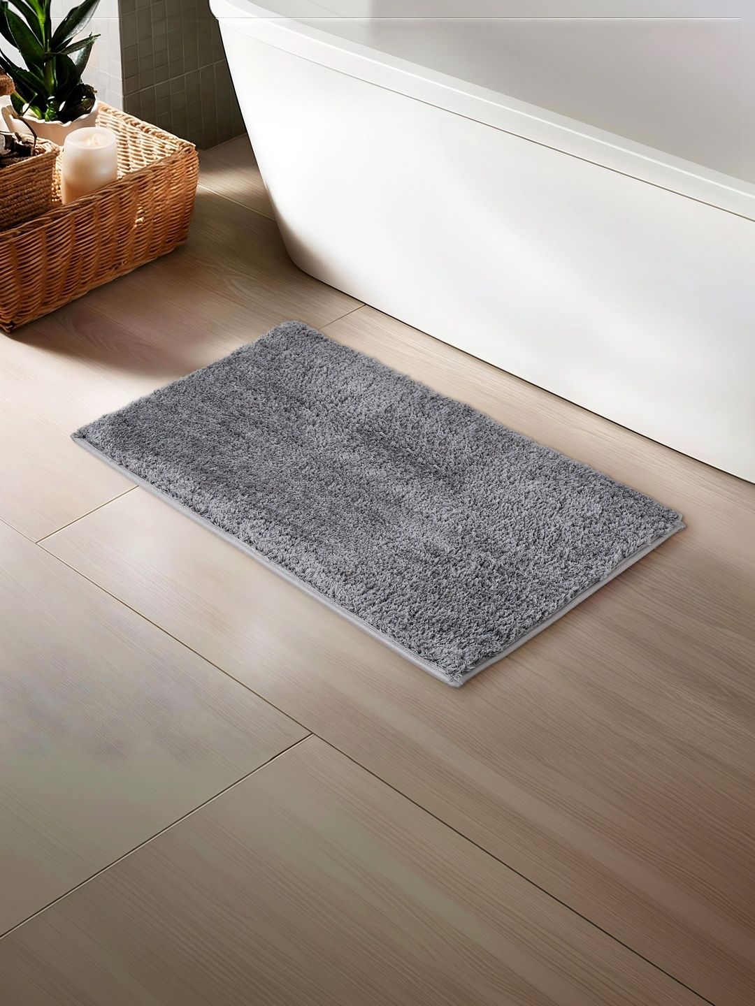 Home Centre Grey Self-Design Anti-Slip Bath Rug-picture-31