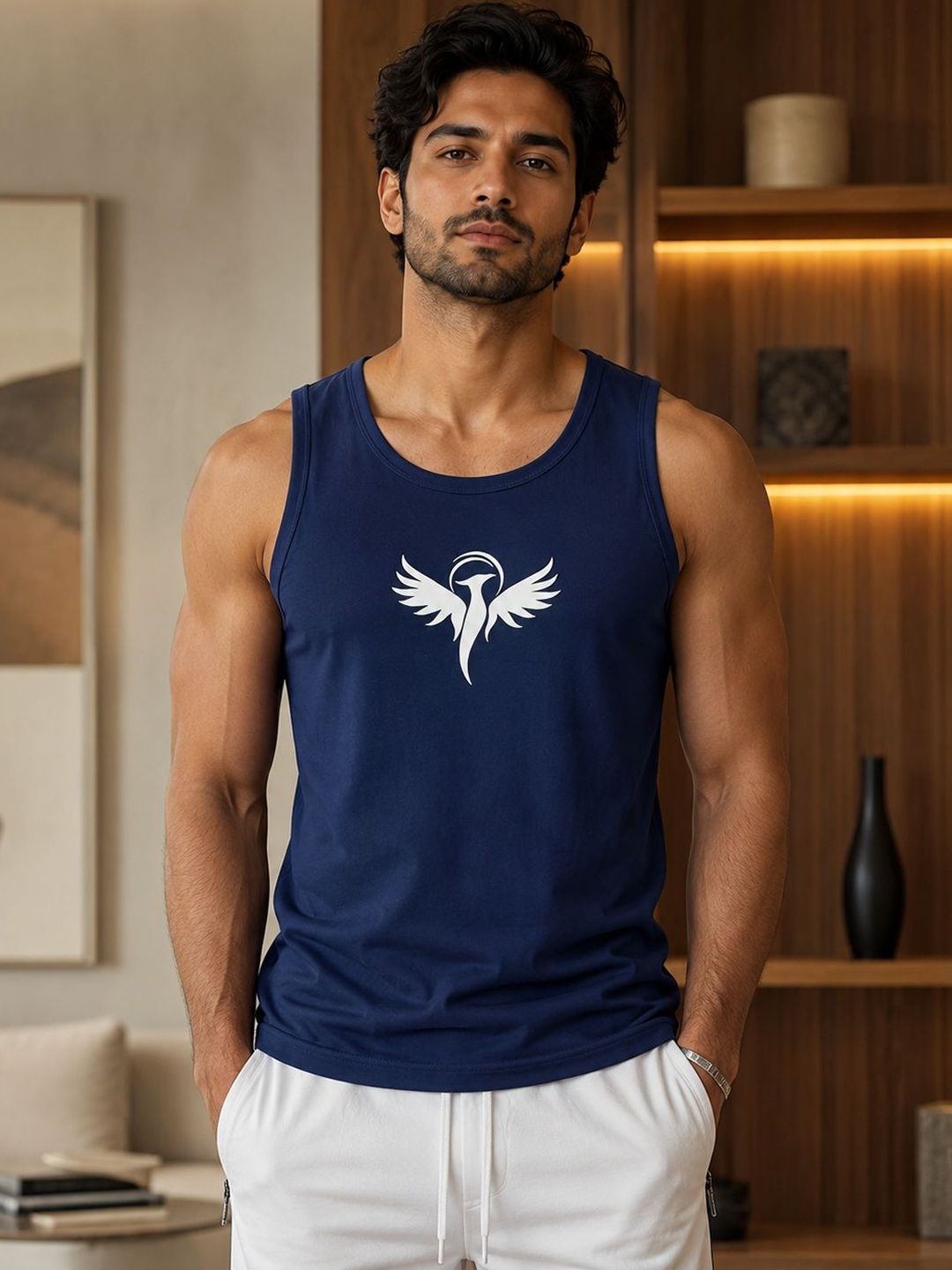 Dollar Printed Cotton Gym Vest-picture-53