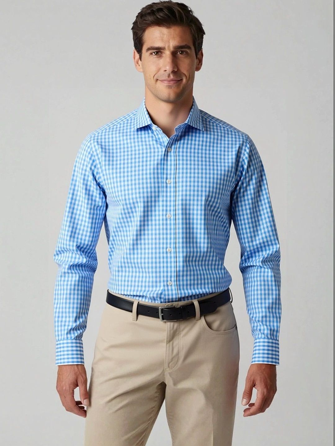 Camicissima Men Slim Fit Gingham Checks Checked Casual Shirt-picture-10