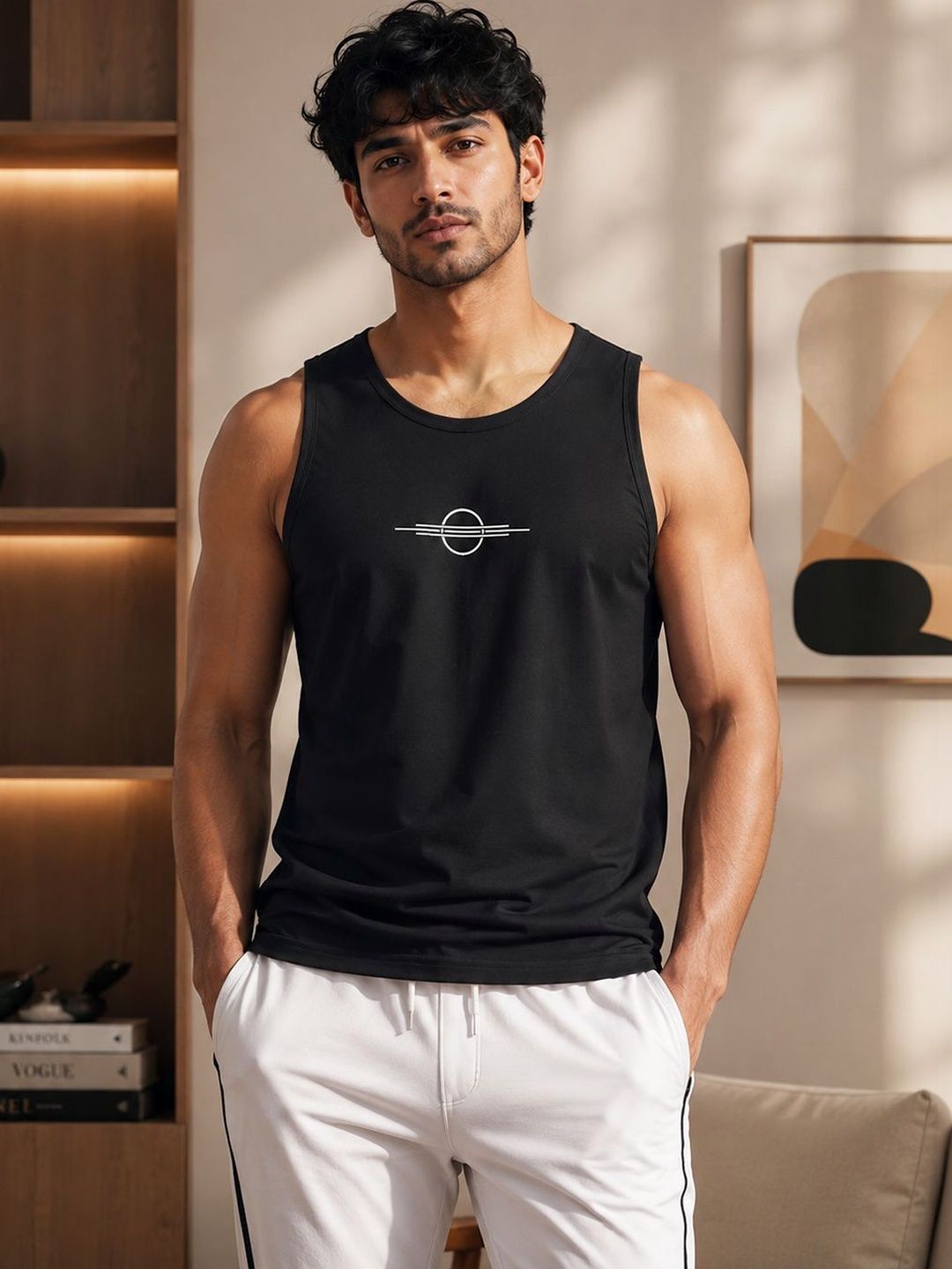 Dollar Printed Cotton Gym Vest-picture-32
