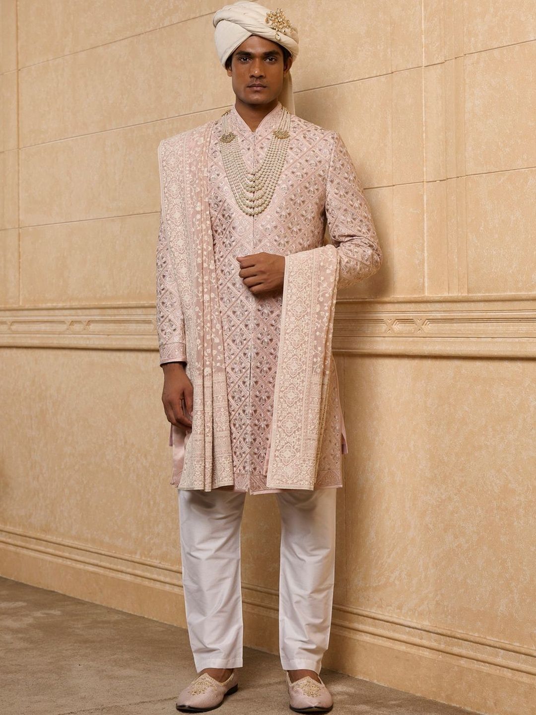 Tasva Embroidered Mandarin Collar Sherwani-picture-19