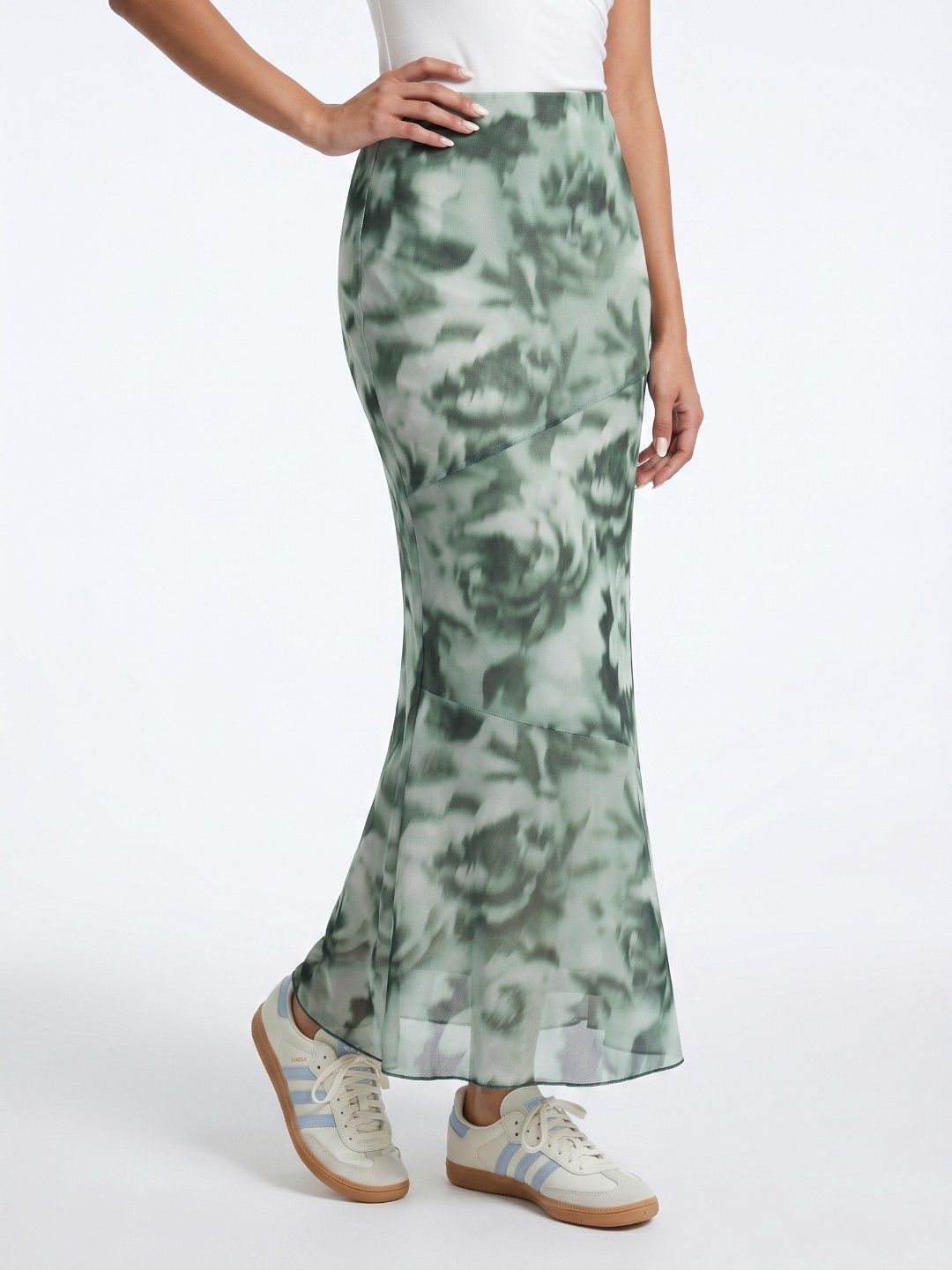 glitchez Women Cotton Blend Abstract Maxi Pencil Skirt-image-16