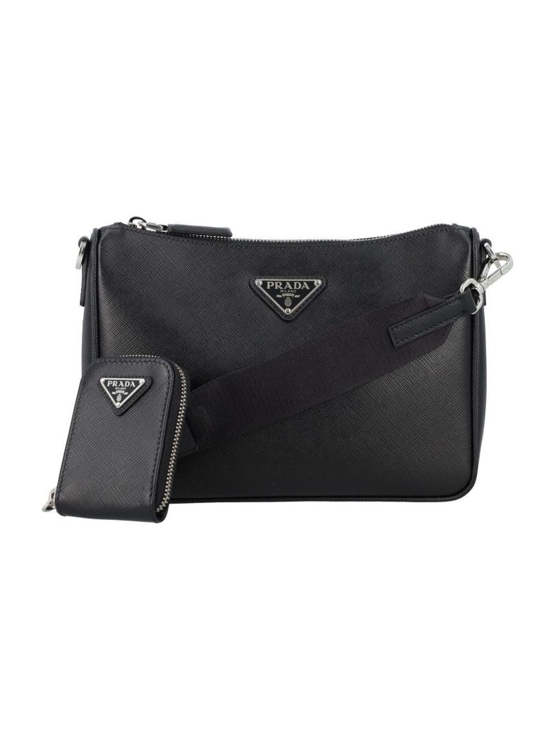 Prada Black Logo Crossbody Bag-image-26