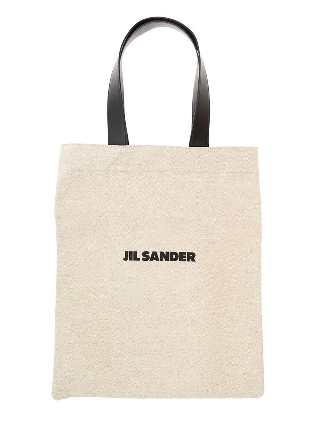 Jil Sander White Canvas Logo Tote Bag-image-5