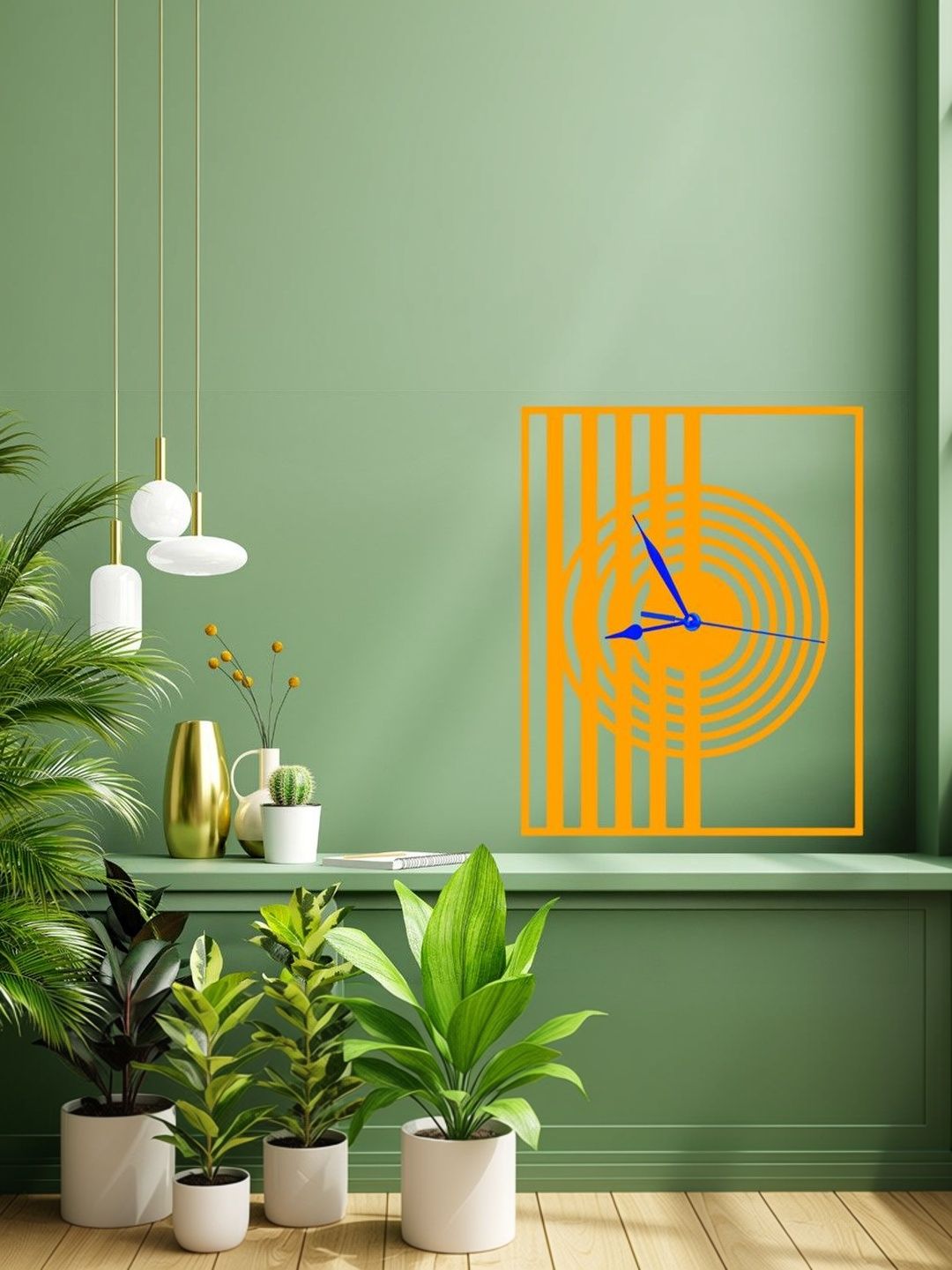 VENTUOS Orange & Orange Textured Contemporary Wall Clock-image-16