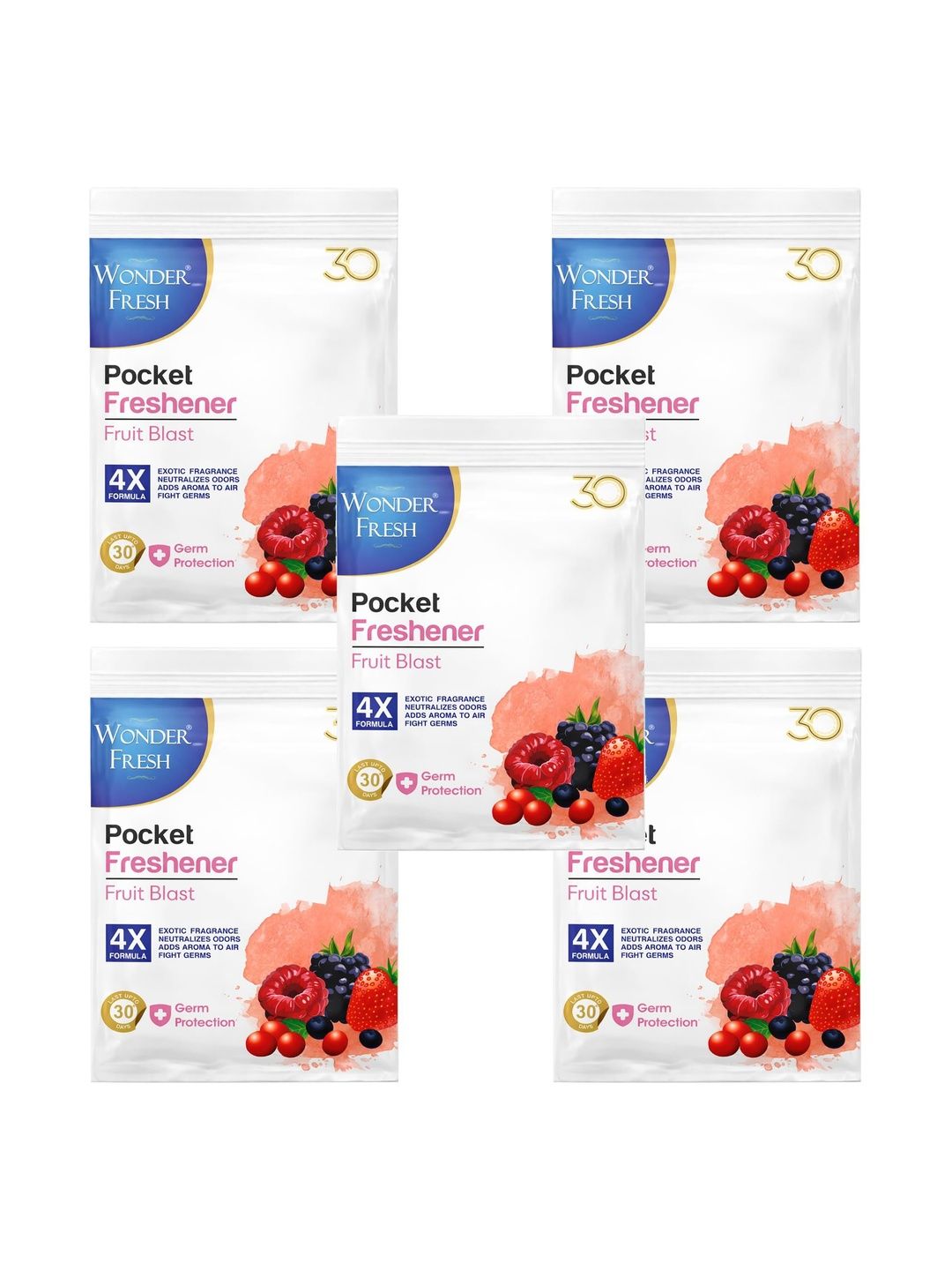 WONDER FRESH Set Of 5 Fruit Blast Pocket Room Air Freshener-picture-21