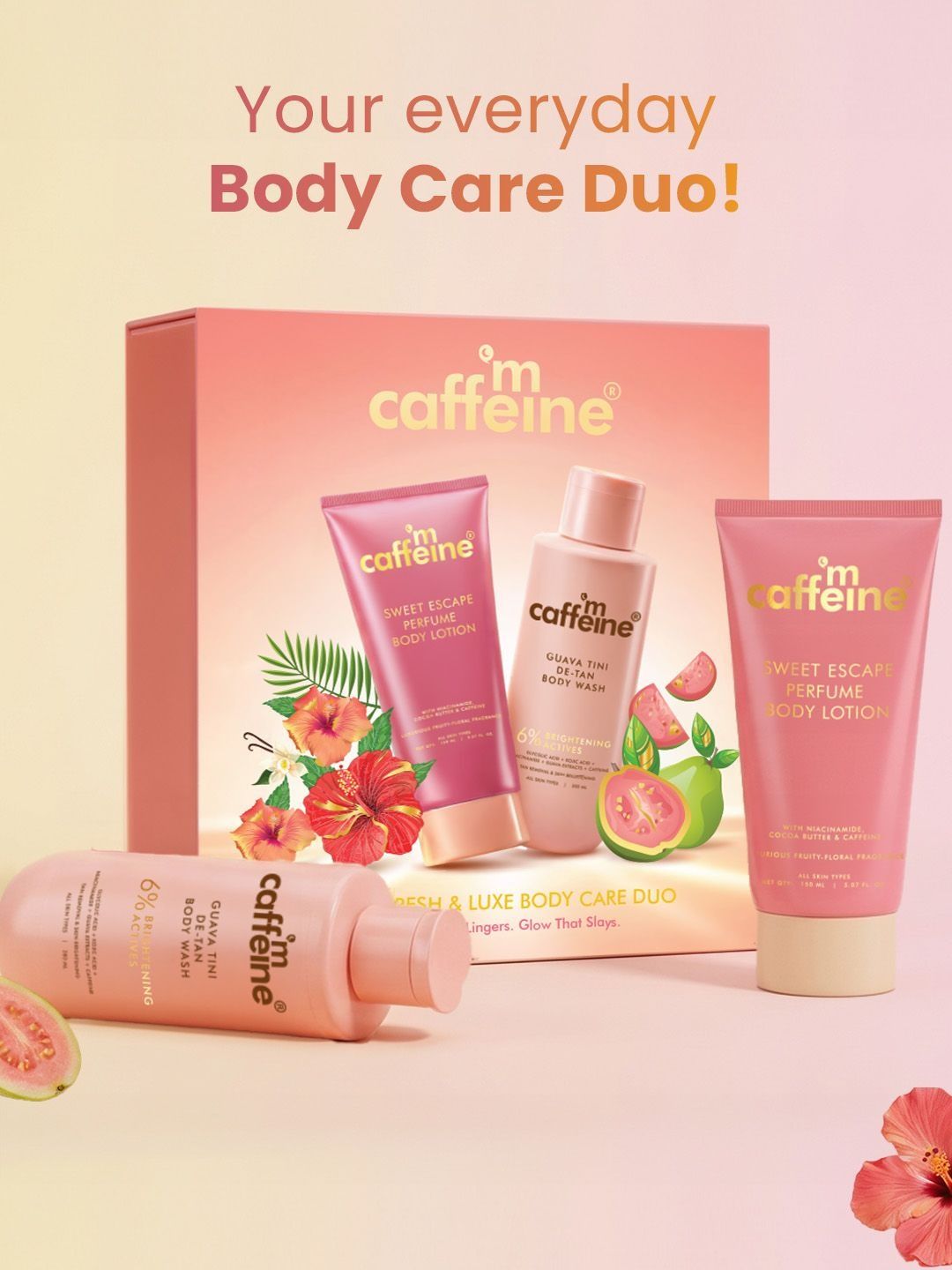MCaffeine Set Of 2 Guava Tini De- Tan Body Wash 300 ml & Body Lotion 150 ml-image-15