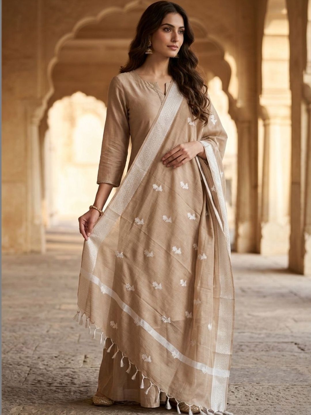 Dupatta Bazaar Ethnic Motifs Embroidered Dupatta with Thread Work-picture-22