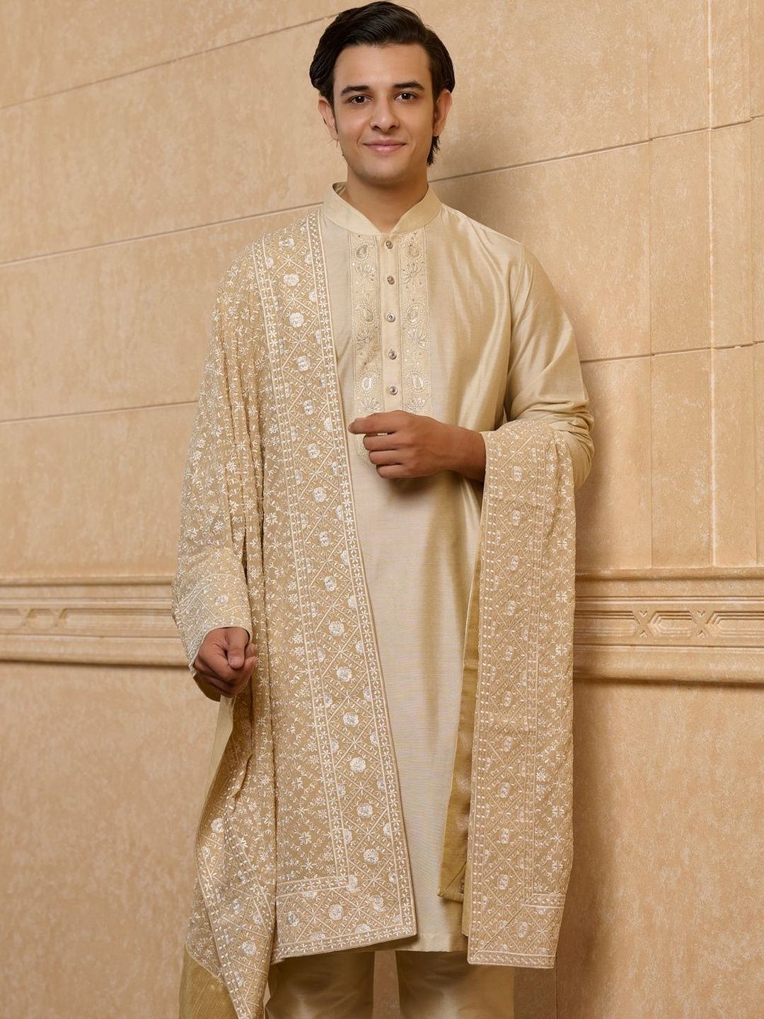 Tasva Men Embroidered Stole-picture-53
