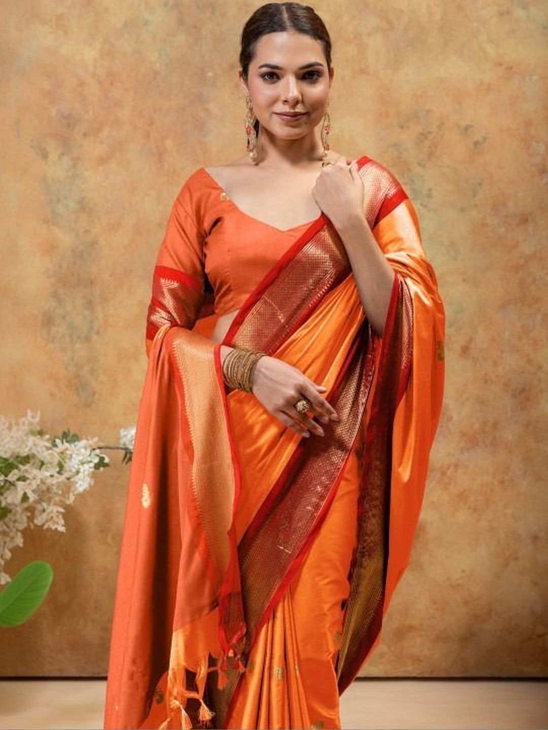 Anouk Rustic Woven Design Zari Pure Cotton Kanjeevaram Saree