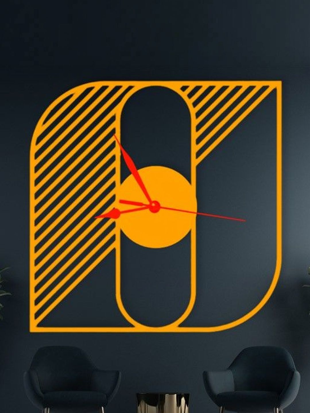 VENTUOS Orange & yellow Geometric Wall Clock-image-24