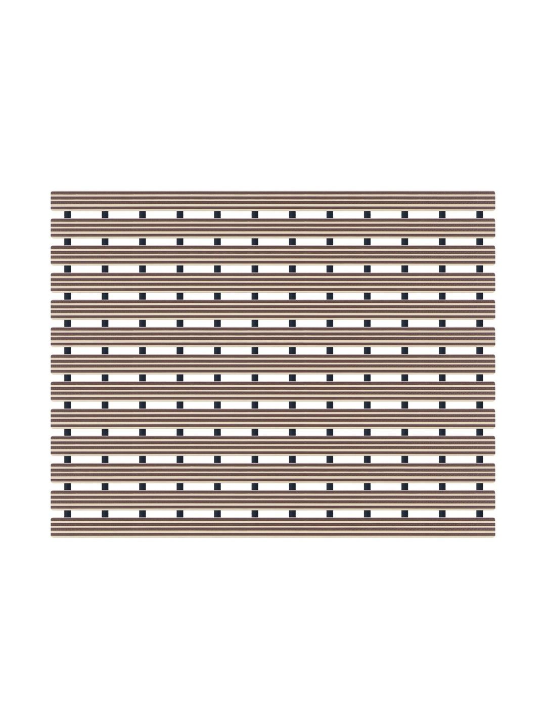 OBSESSIONS Beige & Black Self-Design Anti-Skid Shower Mat-image-41