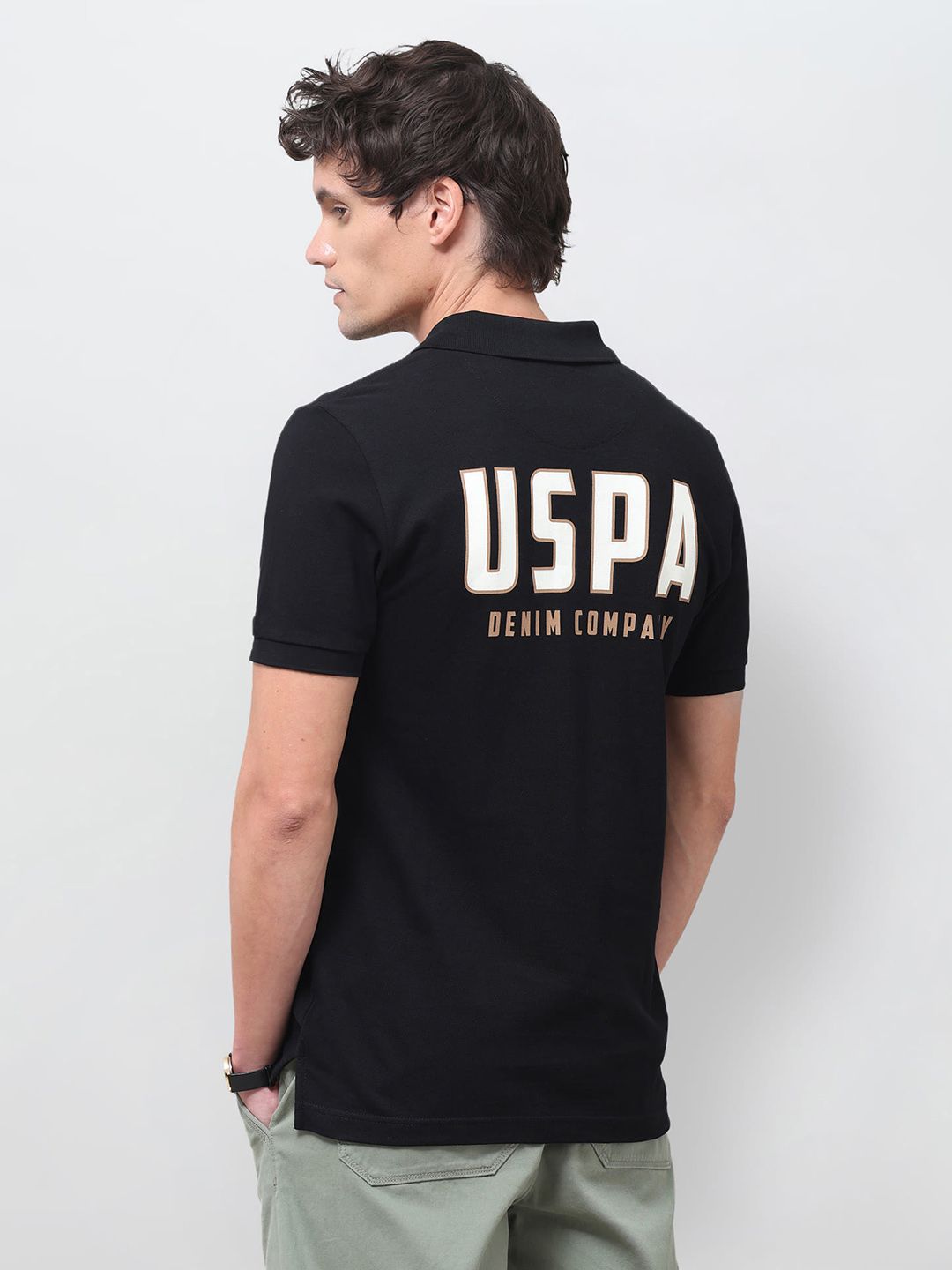 U.S. Polo Assn. Denim Co. Brand Logo Printed Polo Collar Pure Cotton Slim Fit T-shirt-picture-12