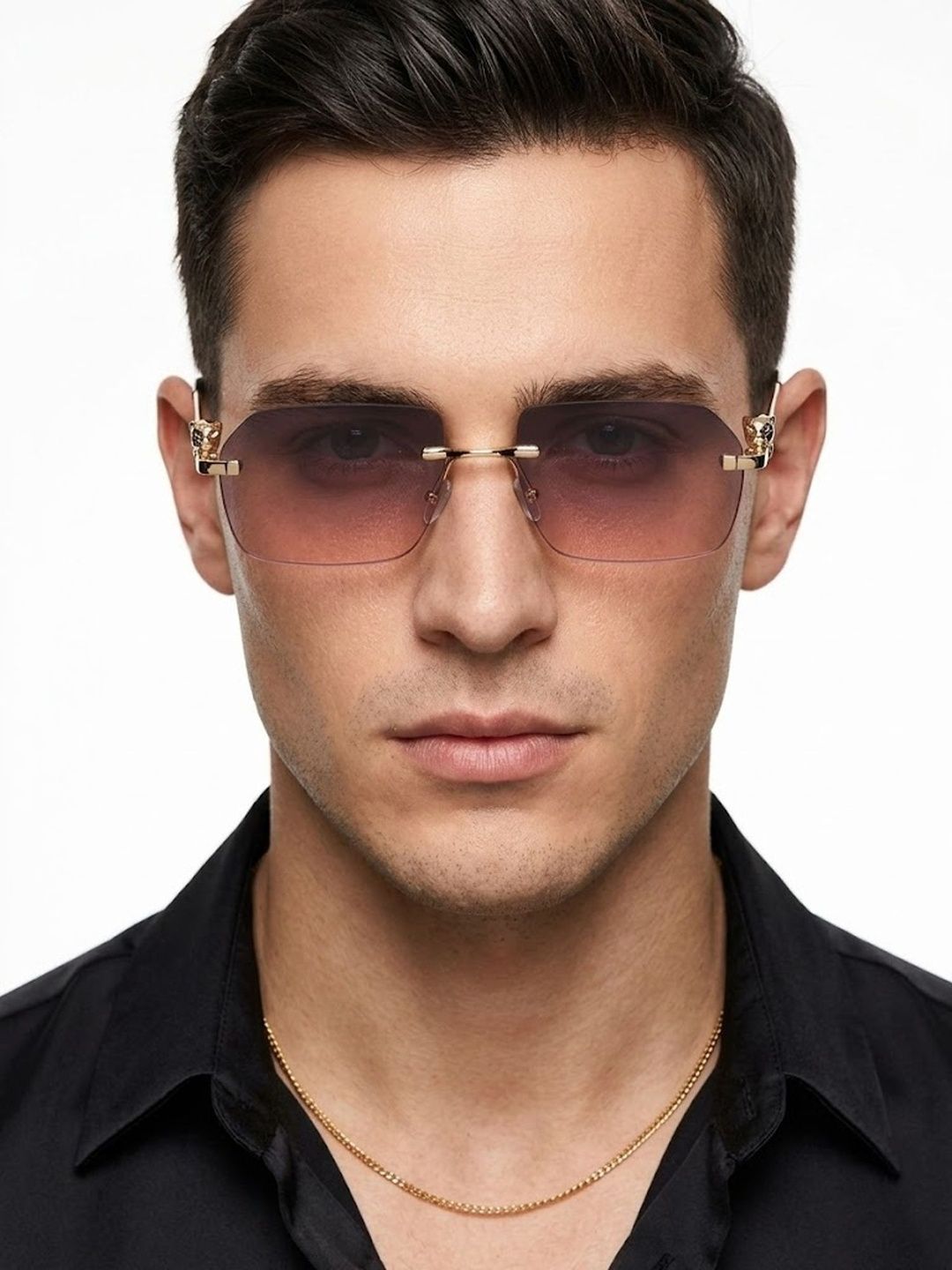 Roadster Unisex Red Lens & Gold-Toned Rectangle Sunglasses with-picture-13