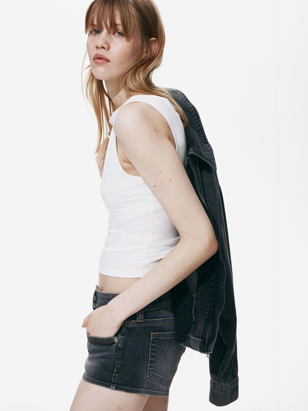 H&M Women Washed Denim Shorts-picture-56