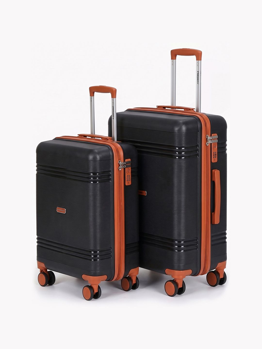 Priority Unisex Set of 2 360 Degree Rotation Hard-Sided Trolley Bags