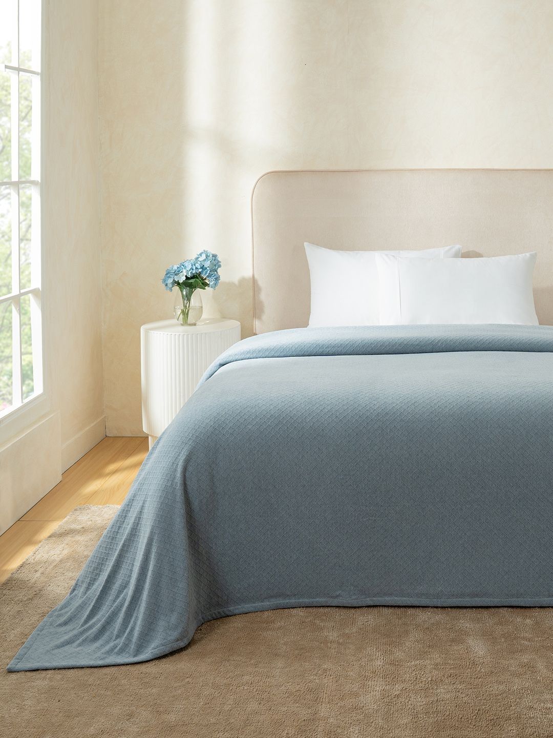 MASPAR Blue 256 GSM King Bed Covers-picture-23