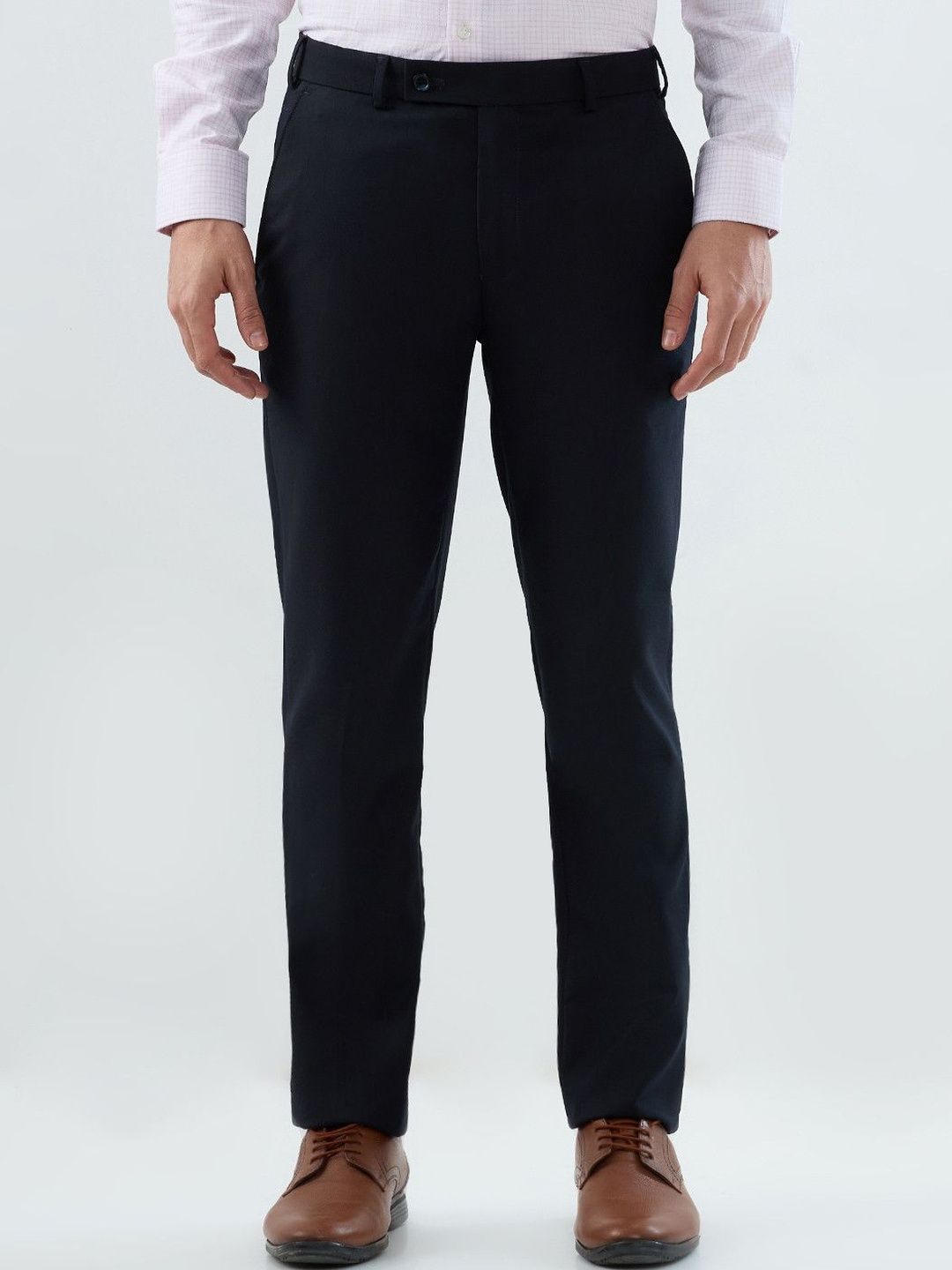 Park Avenue Men Textured Slim Fit Trousers-picture-19