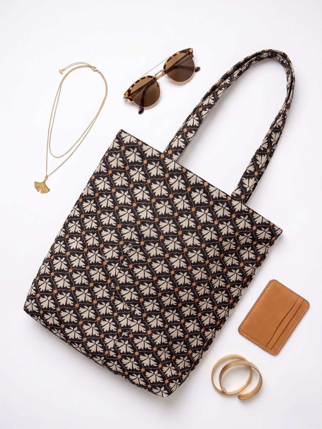 HERE&NOW Geometric Printed Shopper Tote Bag-image-8