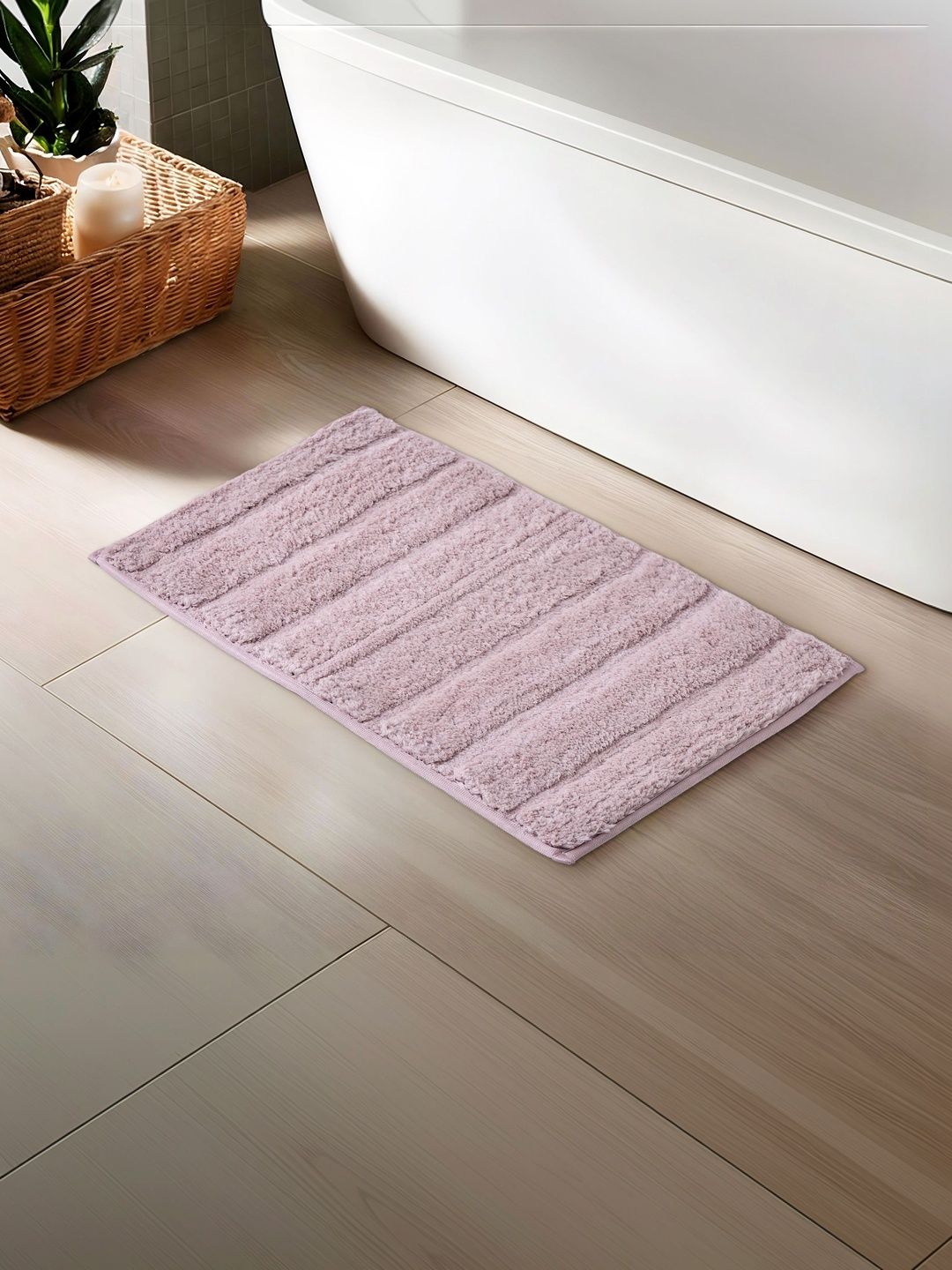 Home Centre Purple Self-Design Anti-Slip Bath Rug-picture-11