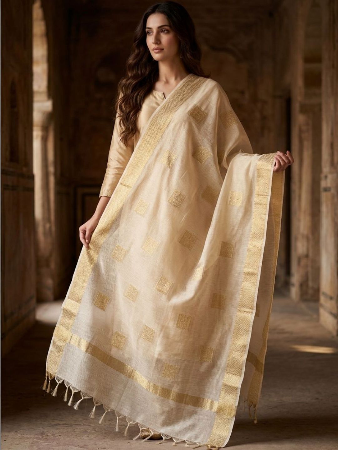 Dupatta Bazaar Woven Design Dupatta with Zari-image-18