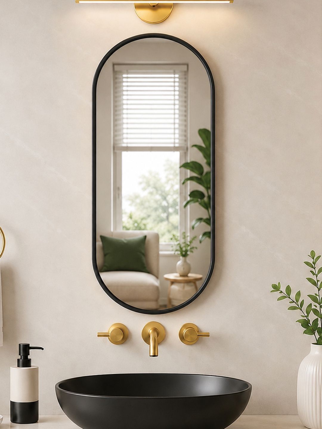 Art Street Black Glass Bathroom Wall Mirror-image-45