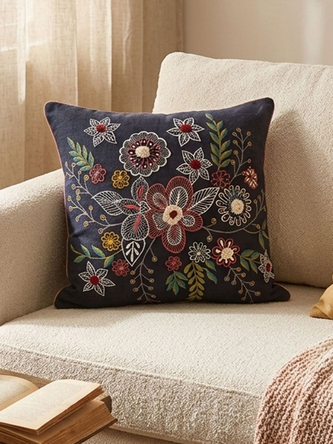 ANWYN Blue & White Floral Square Cushion Covers-image-35