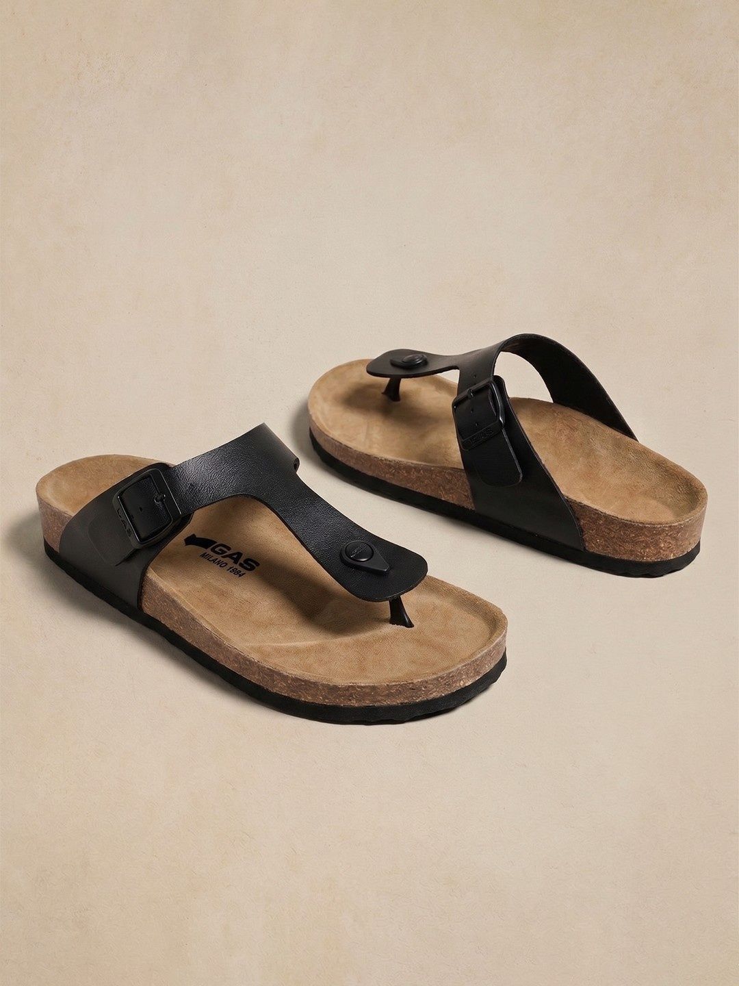 GAS Men Black UltraRapido T-Strap Sandals-picture-43