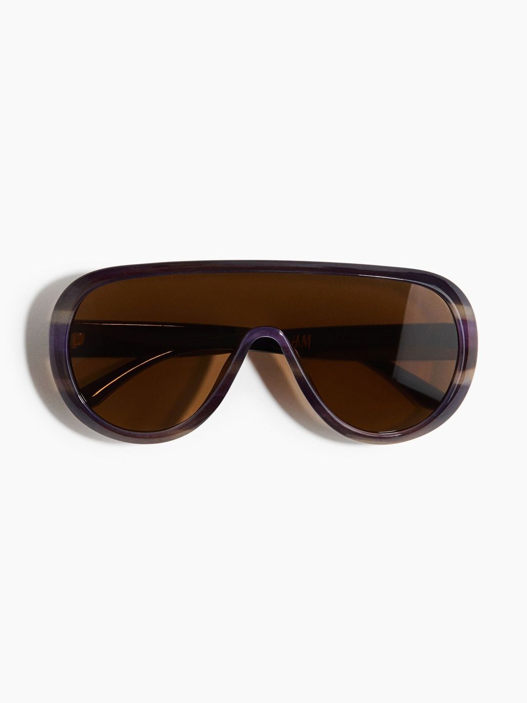 H&M Women Brown Lens & Purple Shield Sunglasses with-picture-12