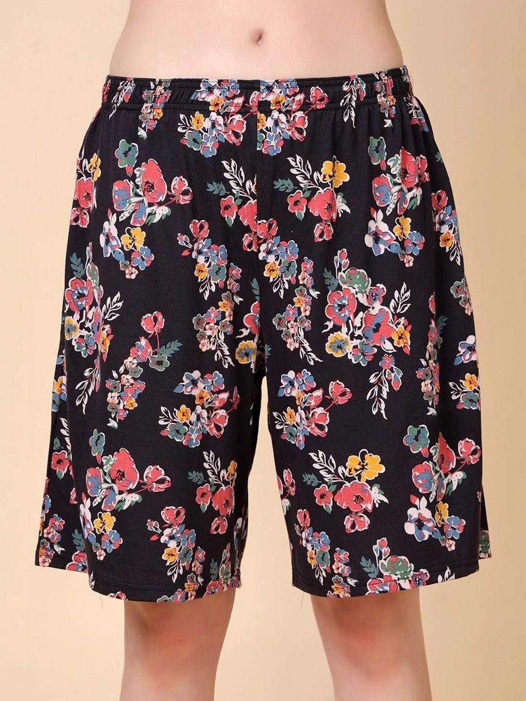 The Shimmer House Women Floral Printed High-Rise Shorts-picture-10