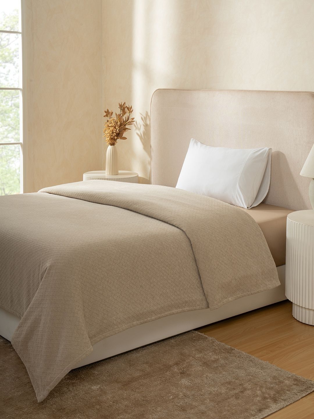 MASPAR Beige 256 GSM Single Bed Covers-picture-57