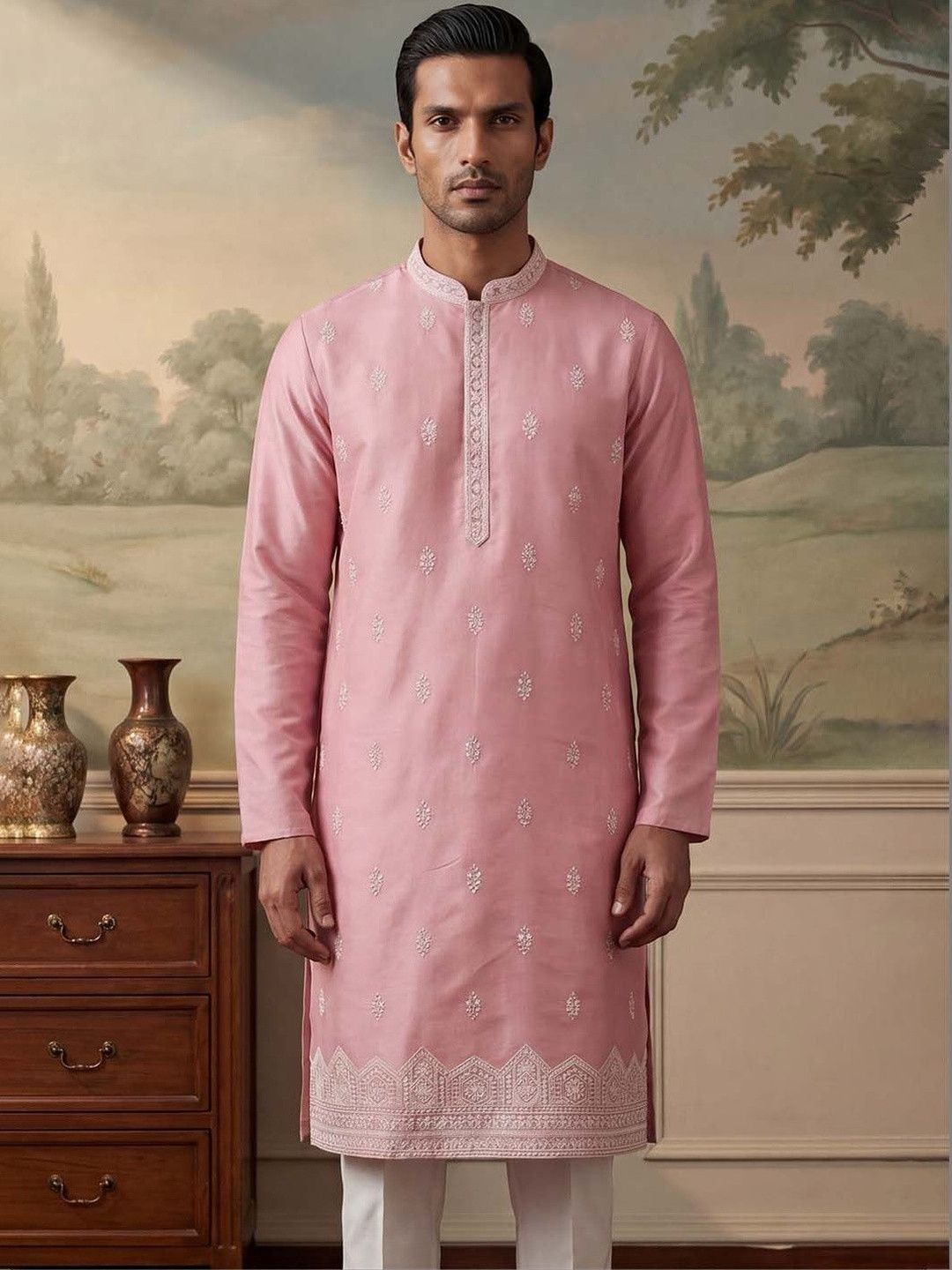 Ethnic Bay Men Embroidered Thread Work Kurta-picture-20