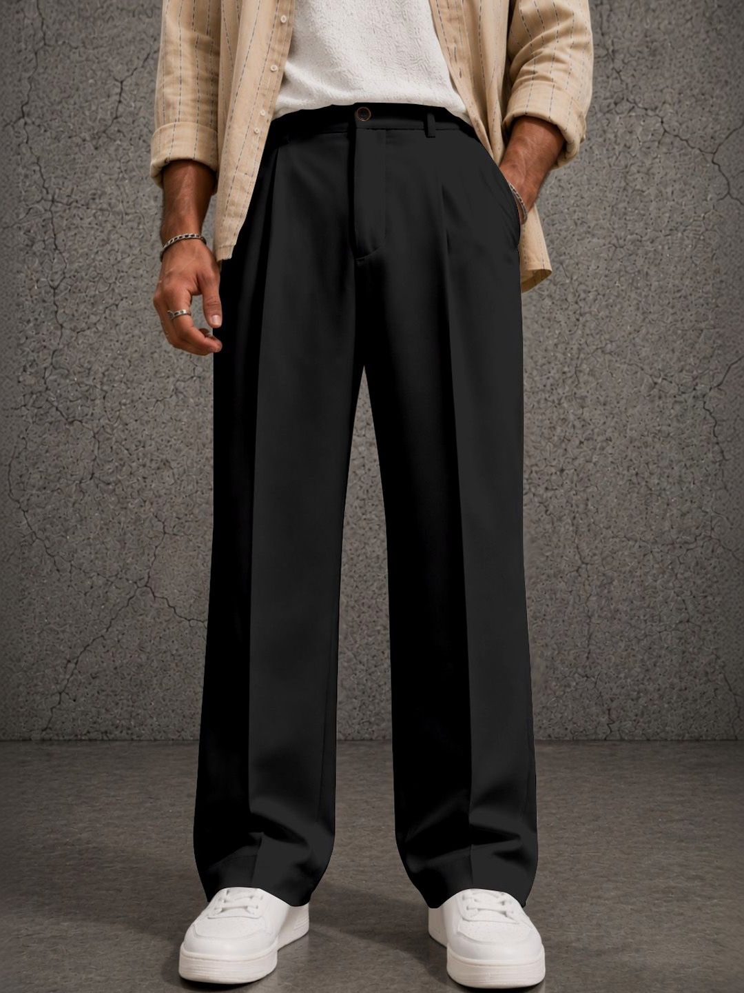 MODA RAPIDO X FITNESS EXCHANGE Men Relaxed Loose Fit Easy Wash Pleated Trousers-picture-44