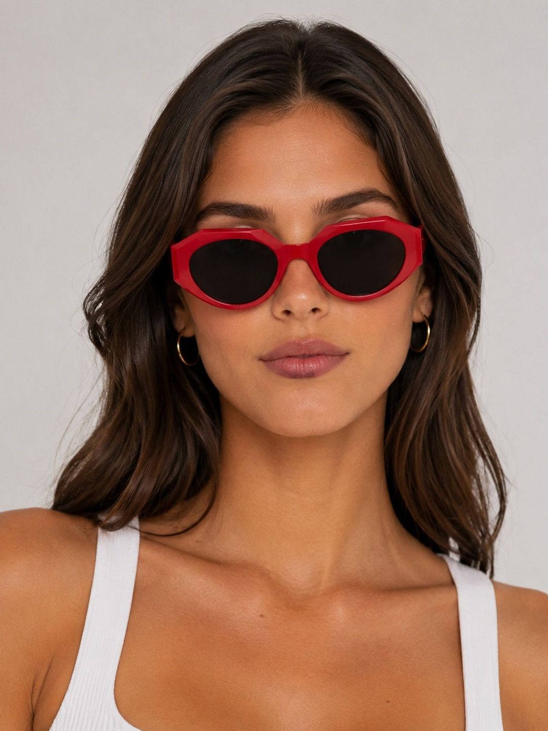 LULU & SKY Women Black Lens & Red Oval Sunglasses with-image-49